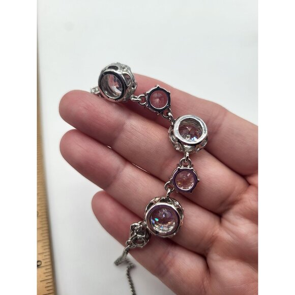 Betsey Johnson ALL THAT GLITTERS Cubic Zirconia Glass Statement Necklace - Picture 9 of 13